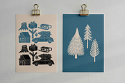Festive Winter Linocut Bundle, a Seasonal Illustration by ClayStudio (Thumbnail 4 of 8)