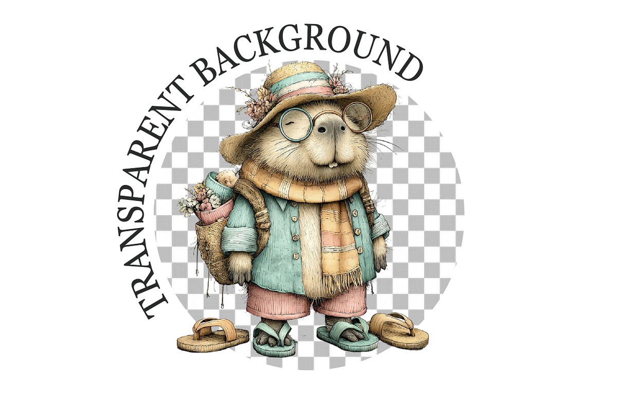 Summer Funny Capybara Clipart, a Seasonal Illustration by Rose Art (Photo 5 of 6)