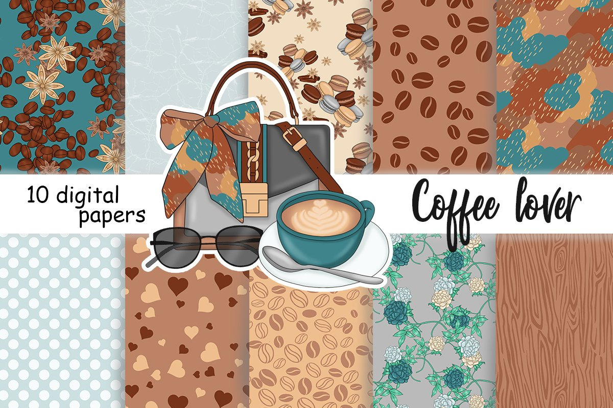 Coffee Lover Pattern, a Pattern Graphic by GlamArtZhanna (Photo 2 of 3)