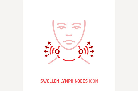 Swollen lymph nodes icon.