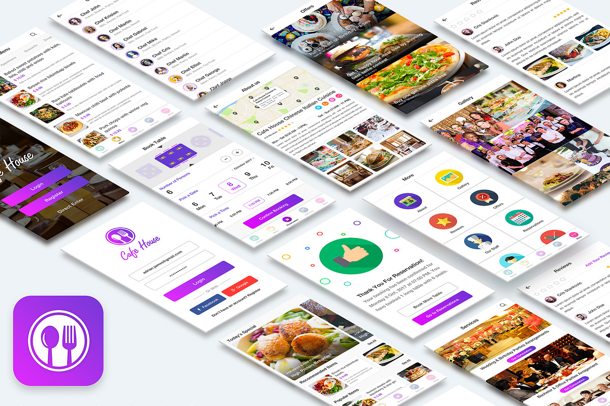 Cafe House Restaurant App UI Kit, an UI Kit Template by App Innovation (Photo 8 of 8)