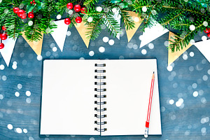 Top view of Christmas background, a Holiday Photo by MarBom