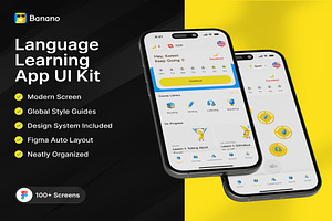 Banano Language Learning App UI Kit, an UI Kit Template by Lumina_ui_ux202