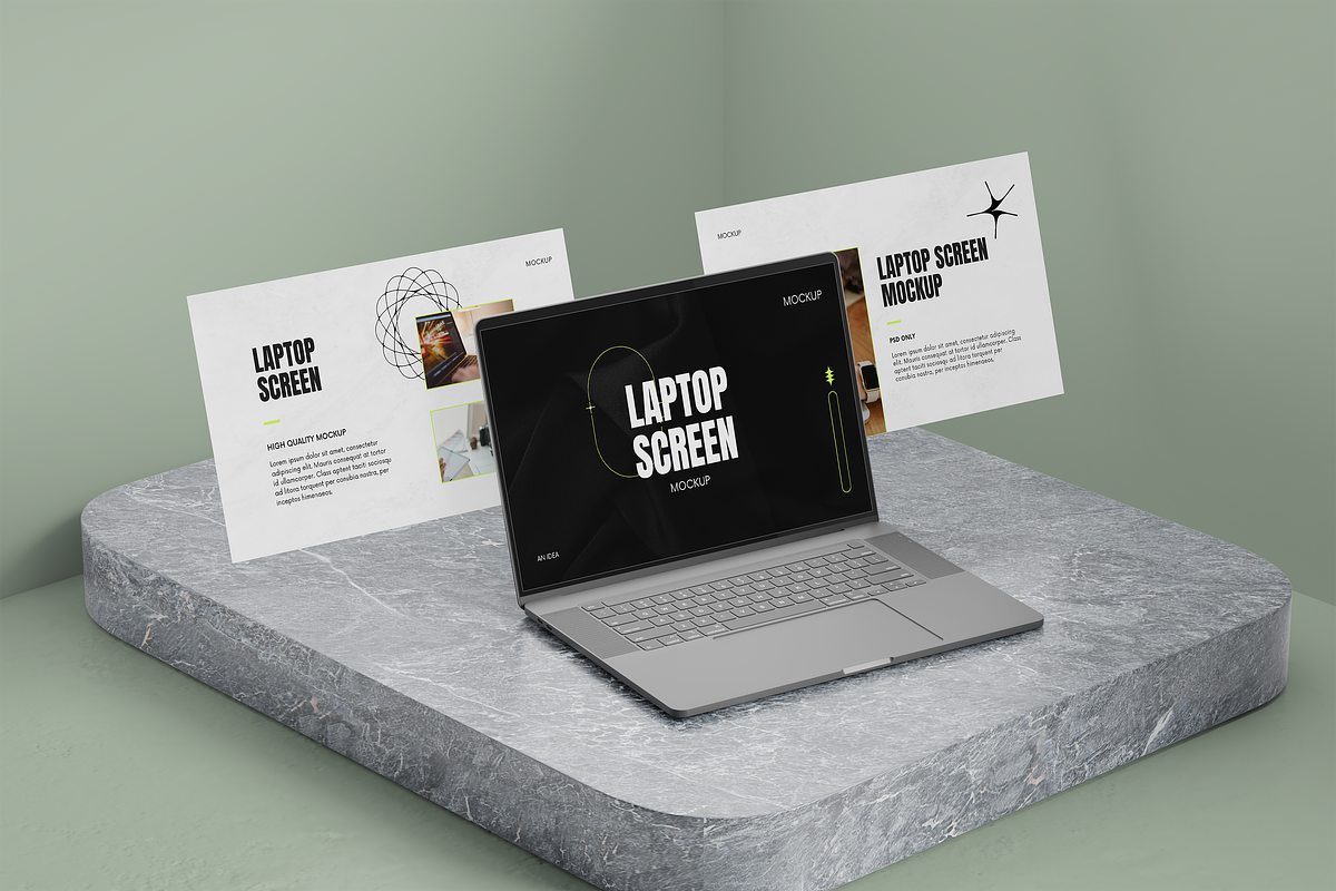 Laptop Screen Mockup, a Wearable Device Mockup by xavier_studio (Photo 3 of 5)