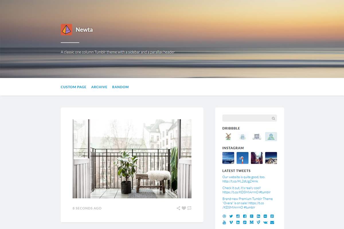 Newta Tumblr Theme, a Websites & App Template by Digital Goods Lab (Photo 1 of 6)