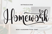 Homework | Script Font, a Handwritten Font by Scratchones (Thumbnail 1 of 9)