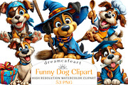 Funny Dog Clipart Bundle, an Illustration by DreamCafeArt (Thumbnail 1 of 8)