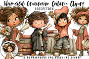 Whimsical Graduation Children Clipar, an Illustration by OK Design (Thumbnail 1 of 6)