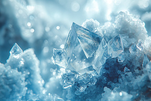 Close-up of sparkling blue crystal formations glistening in soft light., a Background Photo by ImageMir
