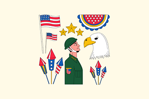White Memorial Day Illustration, an Illustration by graphicook