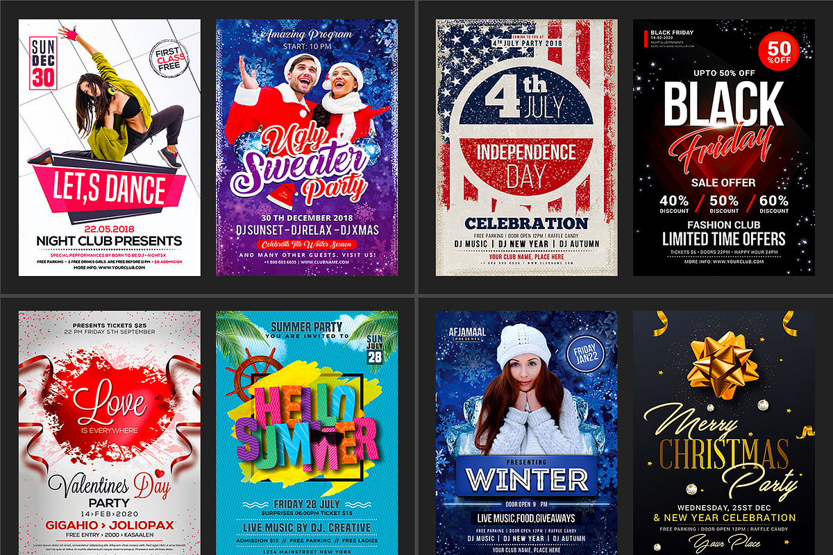 100-Party Flyers Bundle, a Flyer Template by AfzaalGraphics (Photo 3 of 14)