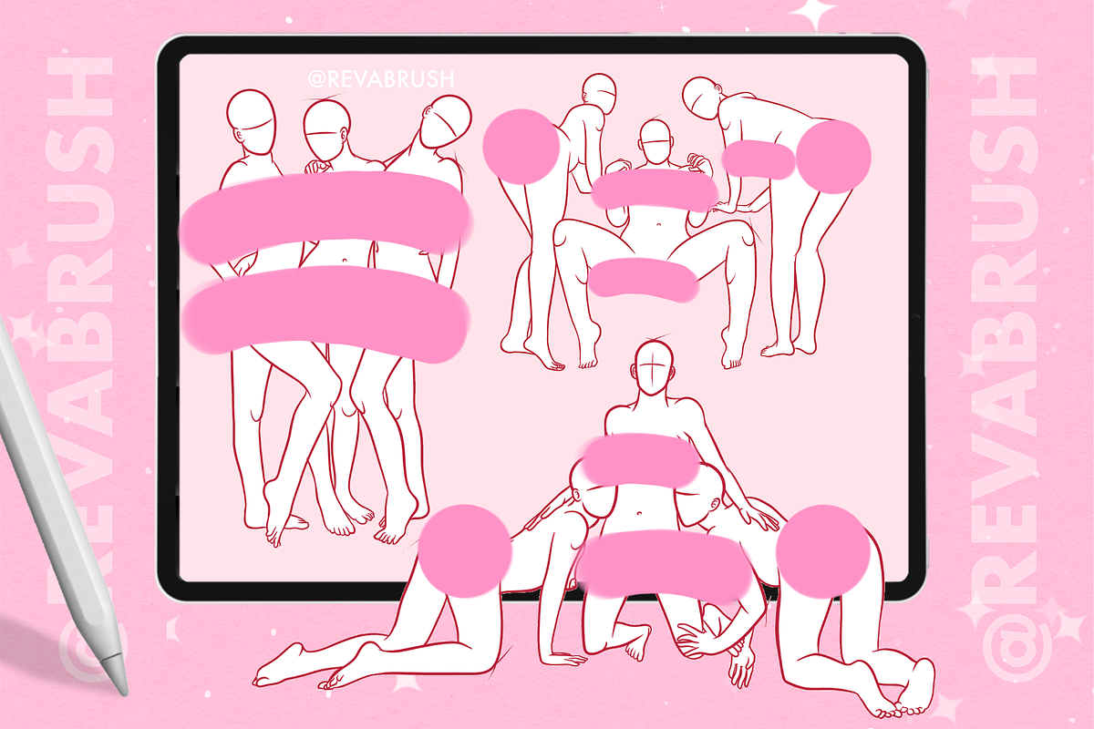 Procreate Mature Female pose brushes, a Brush Add-On by Revabrush (Photo 3 of 5)