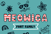 Meowica | A 4th of July Font Family, a Font by The Pretty Letters (Thumbnail 1 of 7)