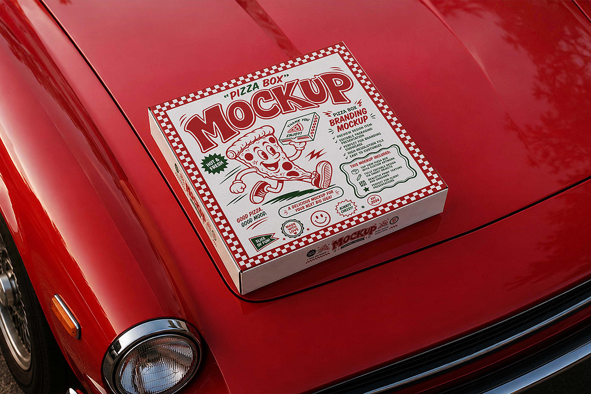 Pizza Box Mockup, a Packaging Mockup by Pitchlook.Studio (Photo 3 of 4)