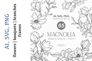 Magnolia Line Drawing Collection