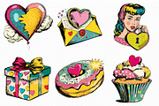 Pop Art Valentine Clipart, an Illustration by Libby Wishes (Thumbnail 8 of 9)