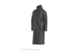 Black Waterproof Rain Coat 3D Model