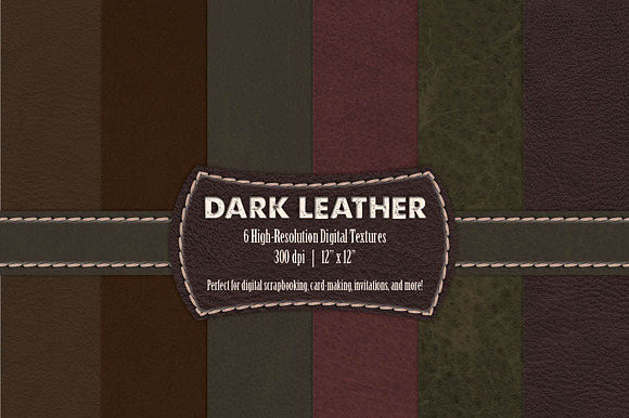 6 Dark Leather Digital Textures preview 3