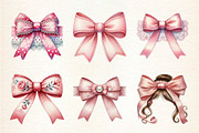 Coquette Pink Bow Clipart, an Illustration by DreamArtGraphic (Thumbnail 4 of 4)