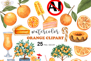 Watercolor Orange Clipart PNG