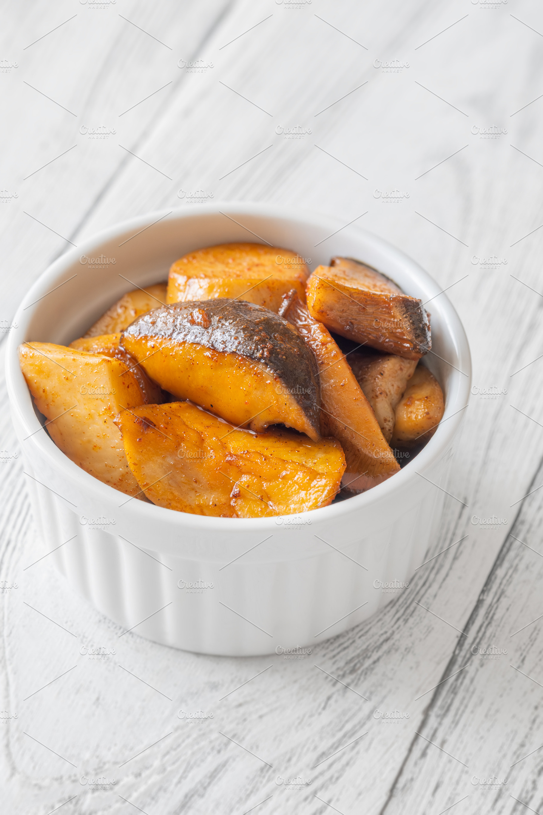 Golden sauteed King Oyster mushrooms, a Food & Drink Photo by Alexander Prokopenko