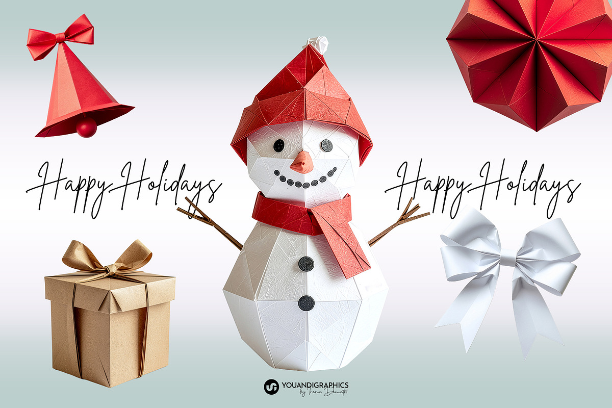 Christmas Origami Paper Elements, a Graphic by Youandigraphics (Photo 2 of 10)