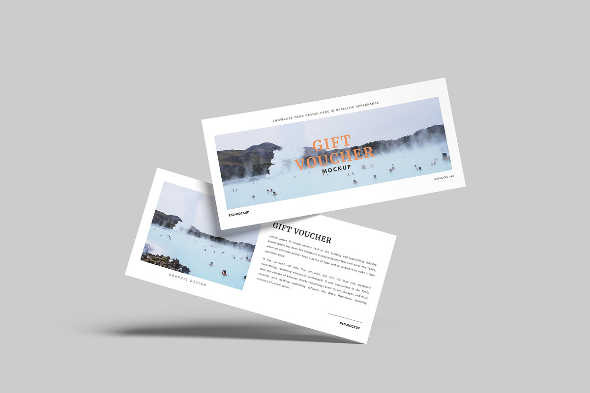 Gift Voucher Mockup, a Merchandise Mockup by Amigos__46 (Photo 6 of 7)