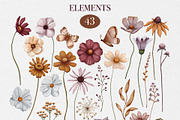 Autumn Meadow Watercolor Collection, a Seasonal Illustration by DiashaArt (Thumbnail 9 of 10)