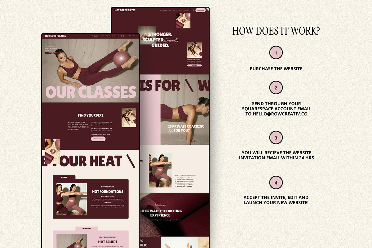 Pink Red Squarespace 7.1 Template, a Squarespace Template by Row Creative (Photo 2 of 10)