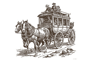Stagecoach. Wild West era., a Graphic by Designs by Helen Trupak