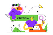 8 Searching Vector Illustration, a Technology Illustration by denayunebgt (Thumbnail 4 of 4)