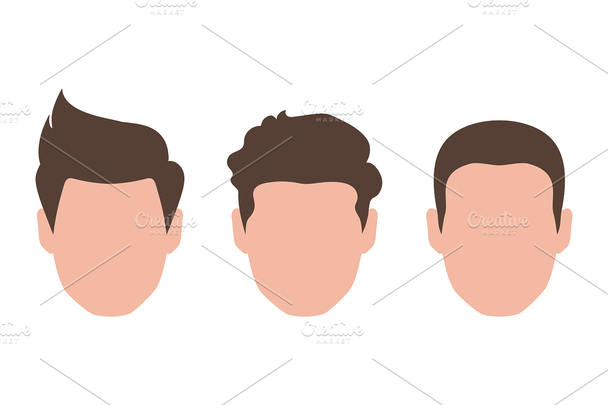 Different Haircut Men Set, a Person Illustration by PsychocheArt (Photo 3 of 5)