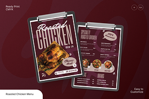 Roasted Chicken Menu, a Flyer Template by Annora Studio