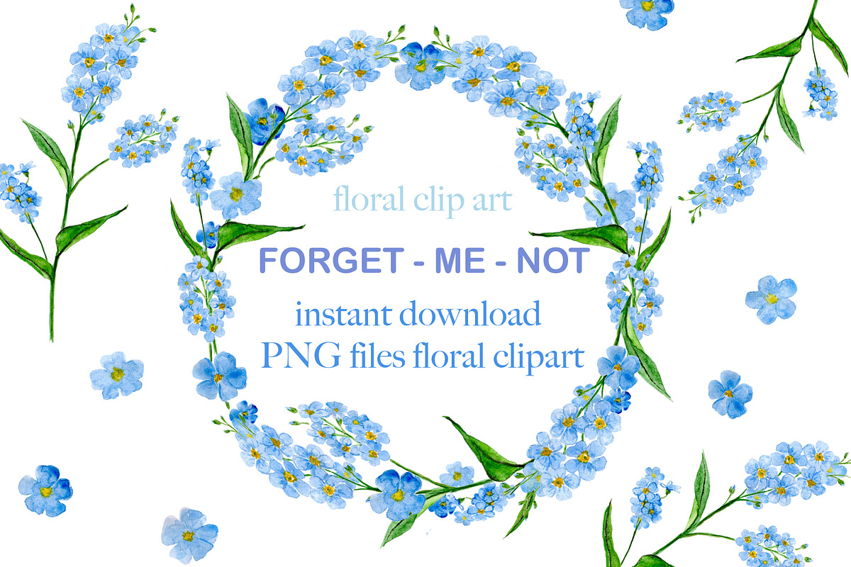 10 png Forget-me-not floral set, a Decorative Illustration by NatArt (Photo 1 of 4)