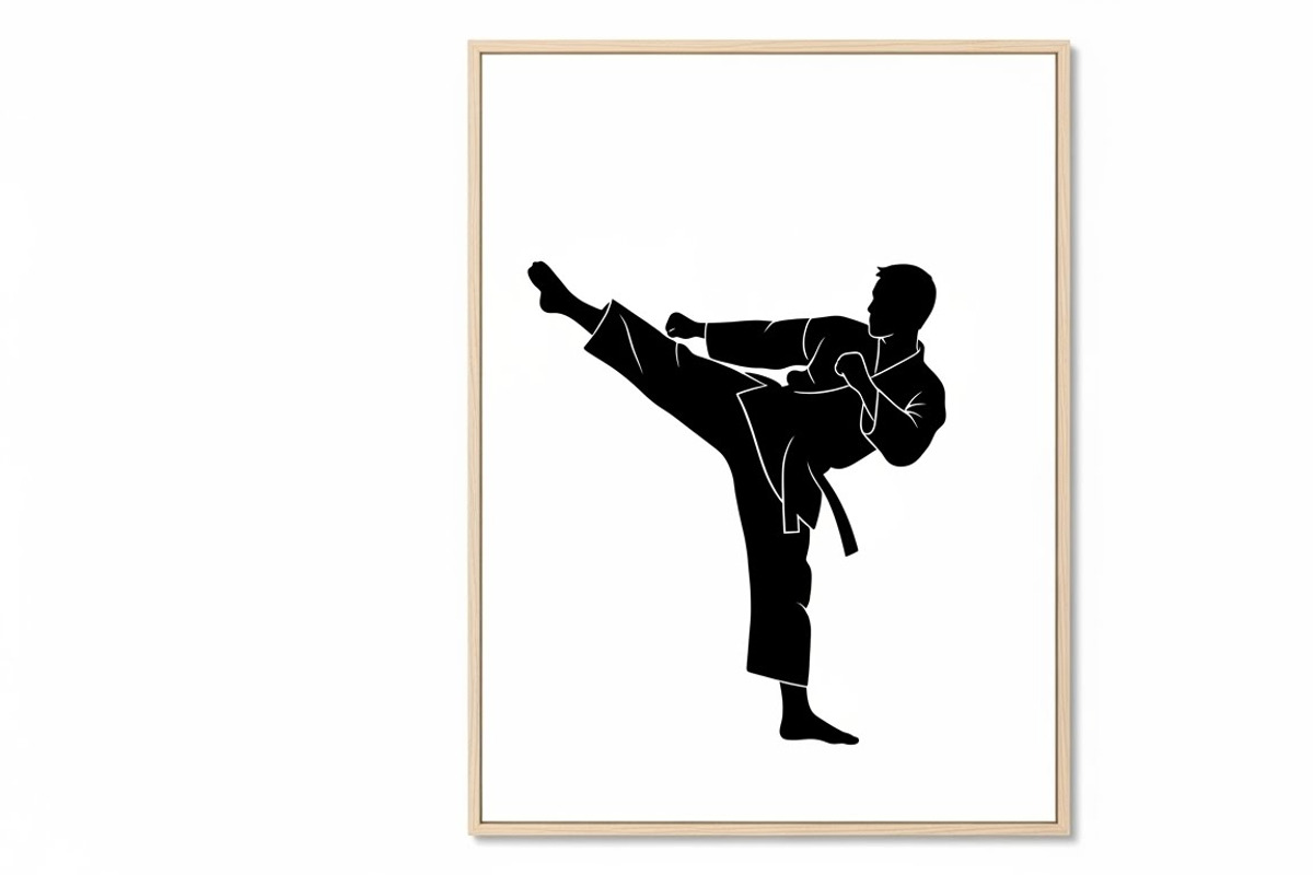 Dynamic martial arts kick silhouette, a Graphic by Amazin_art (Photo 34 of 36)
