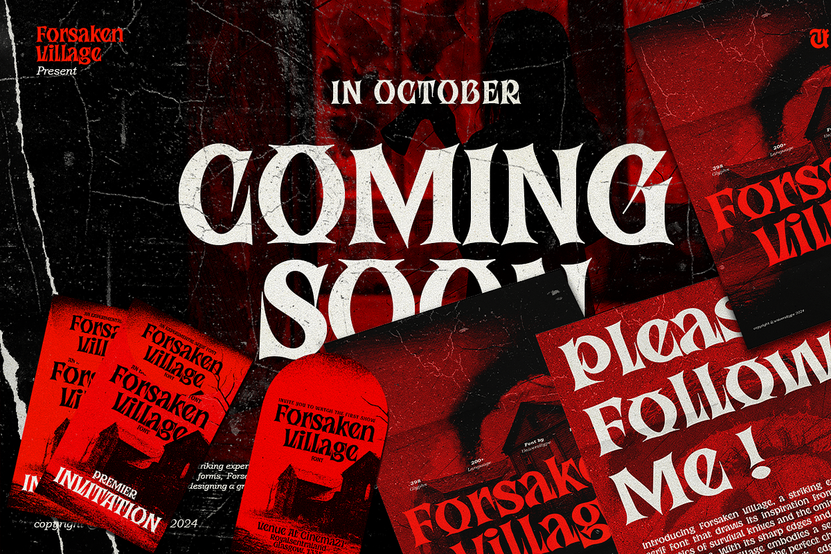 UT Forsaken Village - A Scary Font, a Serif Font by Universitype (Photo 5 of 12)