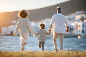 As the sun sets, a happy family can, a Nature Photo by ZinetroN