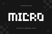 Micro - Pixelate Modern Font, a Sans Serif Font by Hamz Studio (Thumbnail 1 of 16)