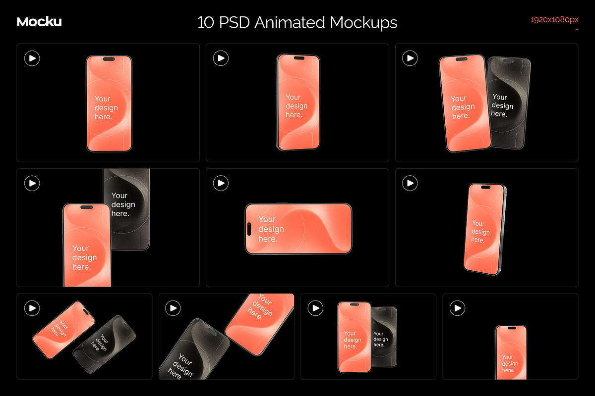 iPhone 15 PRO Video Mockup Bundle, an iPhone Mockup by Mocku (Photo 8 of 12)