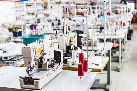 Interior of garment factory shop stock photo containing machine and industry