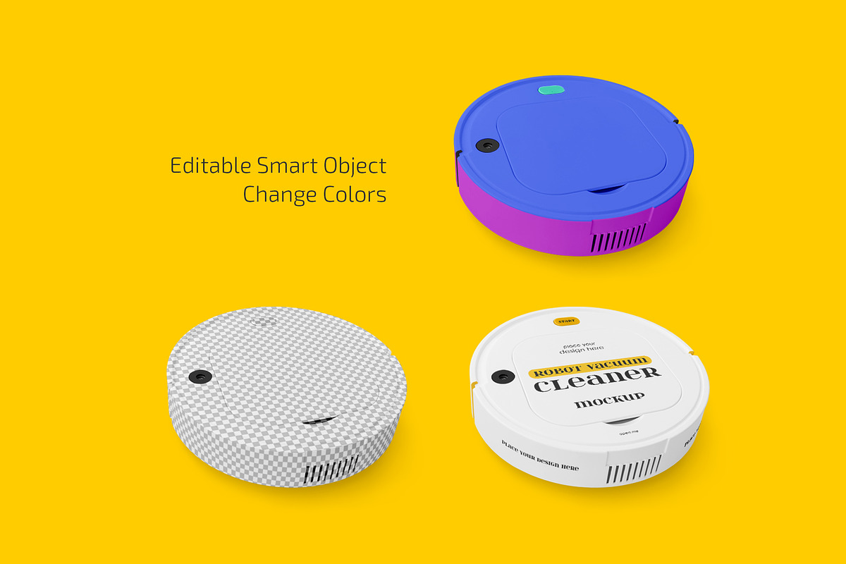 Robot Vacuum Cleaner Mockup Set, a Household Mockup by Country4k (Photo 2 of 4)