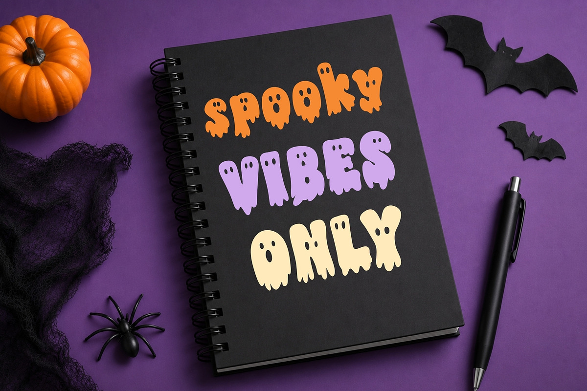 Meltie Ghost-Halloween Display Font, a Symbol Font by AnningArts (Photo 5 of 8)