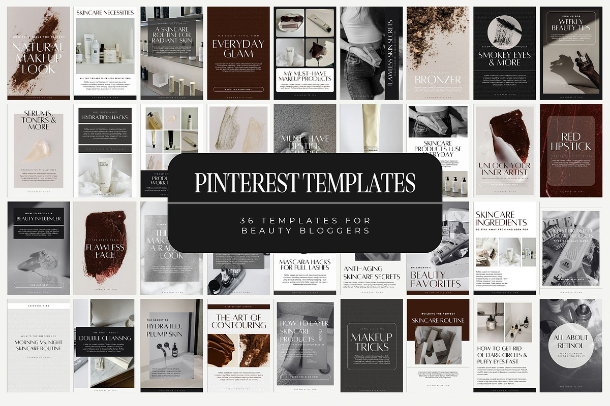 Beauty Blogger Pinterest Templates, a Social Media Template by Blush Created (Photo 1 of 9)