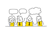 Stick Figures - Talking, an Education Illustration by Anna Semenchenko (Thumbnail 2 of 4)