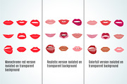 Realistic Lips Vector Set, a Graphic by KannaaDesign (Thumbnail 3 of 4)