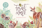 FOREST WALK Watercolor set, an Illustration by Lemaris (Thumbnail 1 of 8)