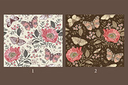 Seamless Butterflies Poppy Poppies, a Pattern Graphic by Vintage (Thumbnail 2 of 13)