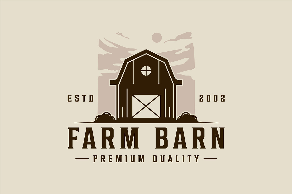 wooden barn logo vintage vector, a Branding & Logo Template by zyxroun shop
