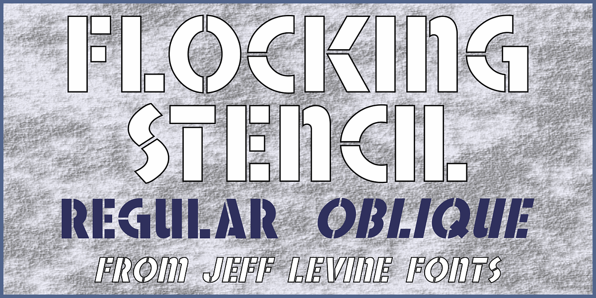 Flocking Stencil JNL, a Font by Jeff Levine Fonts (Photo 1 of 5)