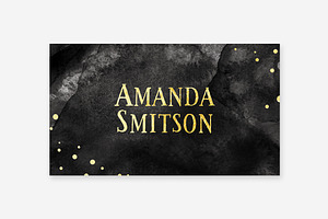 Watercolor & Gold Business Card